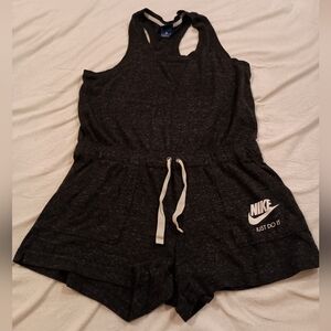 Nike Gym Vintage Romper/Playsuit Women's Size Medium Heathered Charcoal Grey